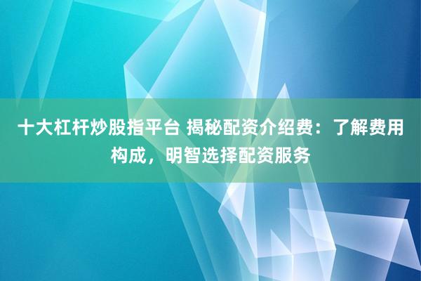 十大杠杆炒股指平台 揭秘配资介绍费：了解费用构成，明智选择配资服务
