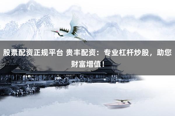 股票配资正规平台 贵丰配资：专业杠杆炒股，助您财富增值！