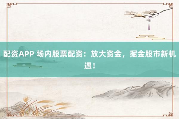 配资APP 场内股票配资：放大资金，掘金股市新机遇！