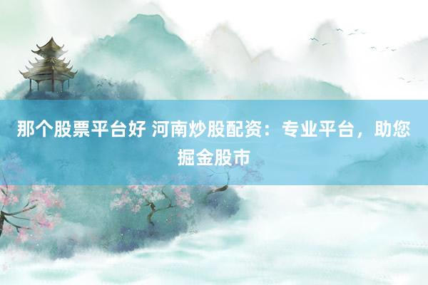 那个股票平台好 河南炒股配资：专业平台，助您掘金股市