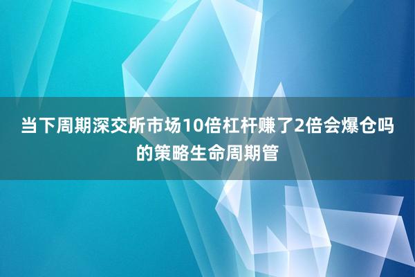 当下周期深交所市场10倍杠杆赚了2倍会爆仓吗的策略生命周期管