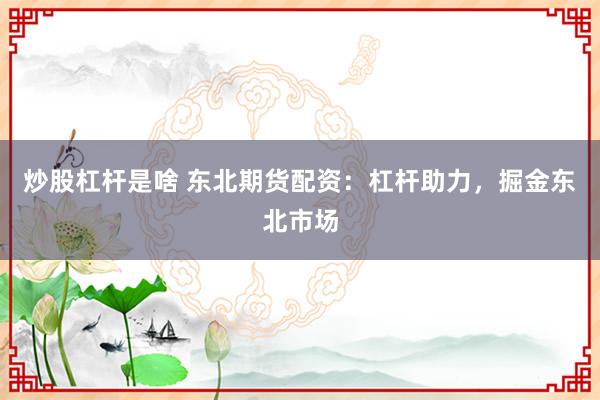 炒股杠杆是啥 东北期货配资：杠杆助力，掘金东北市场